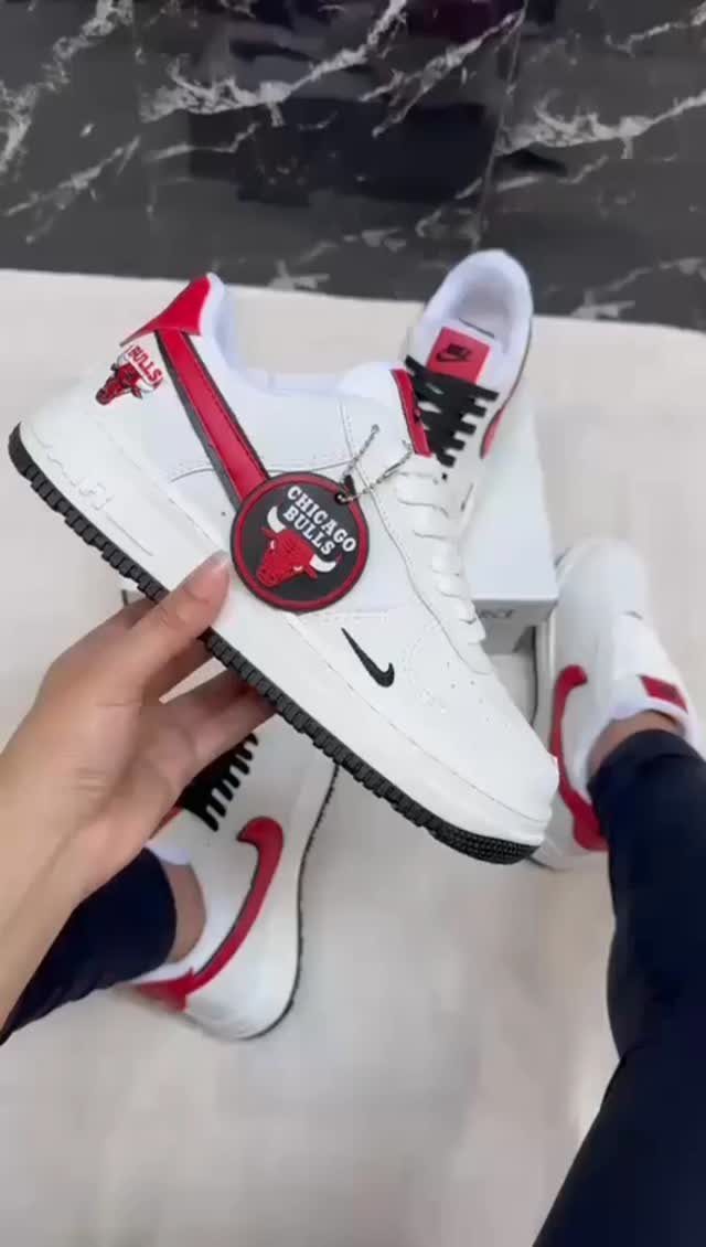 Custom Nike High Tops: 5 Ideas for Your Next Pair 5 White Nike Air Force 1 high tops with red accents and Chicago Bulls branding.
