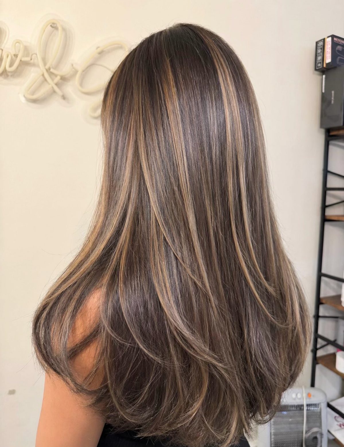 Fall Hairstyles and Color: 16 Ideas, Caramel to Espresso 2 Long brown hair with honey and toffee balayage highlights in a smooth blowout.