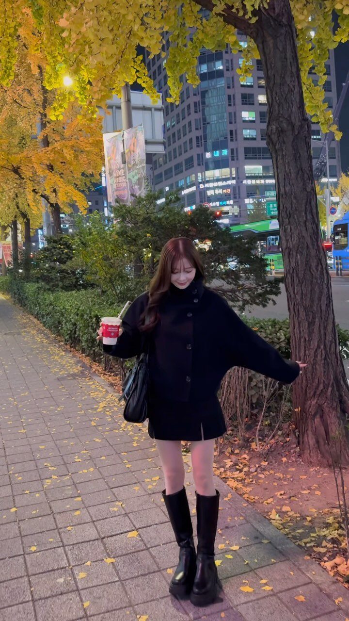Night Out Shoes: 12 Styles From Flats to Stilettos 3 Woman in black coat and mini skirt wearing black knee-high boots on city sidewalk